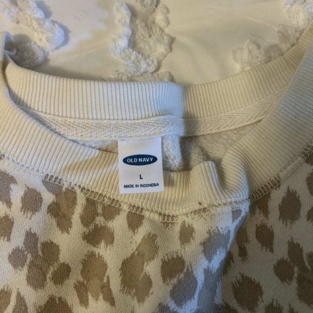 Old Navy Beige and Brown Leopard Print Top